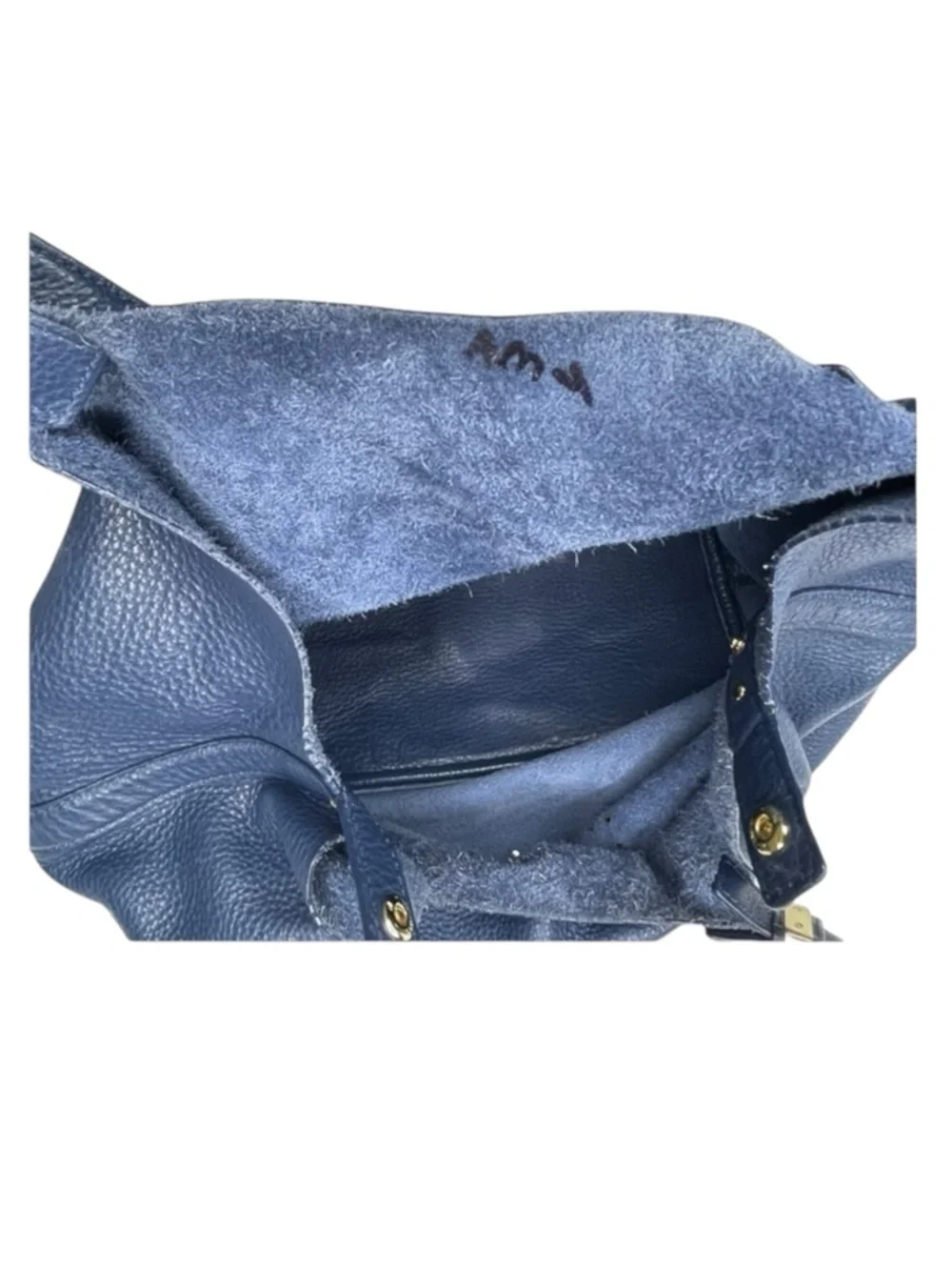 Michael Kors 𖦹 MK Perforated Logo Grab Bag Handbag 𖦹 Navy Pebbled Leather 𖦹